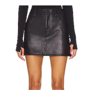 LAMARQUE- MELORA Leather Skirt. Black, Size M. NWT